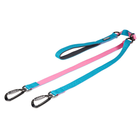 [BOONDOG] Dual Leash Aqua Pink